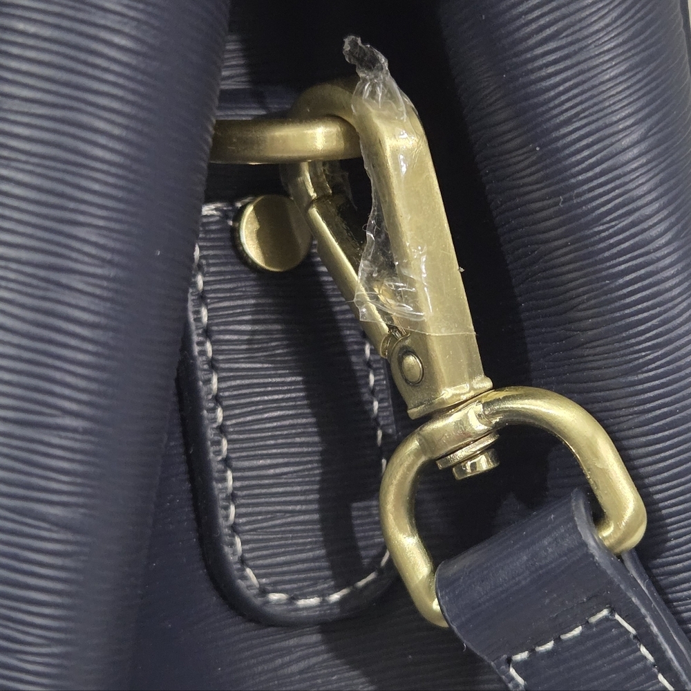 JEMMA EMMA 37 WORK BAG LAPTOP SATCHEL BUSINESS TOTE IN BLUE TEXTURED LEATHER - Picture 6 of 10